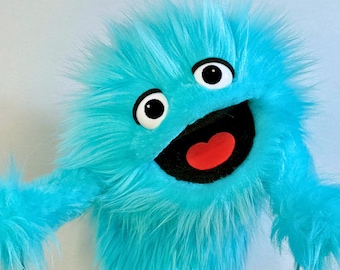 AQUA GRUMPLE - Tiges de bras de marionnette en fausse fourrure synthétique Muppet bleu clair