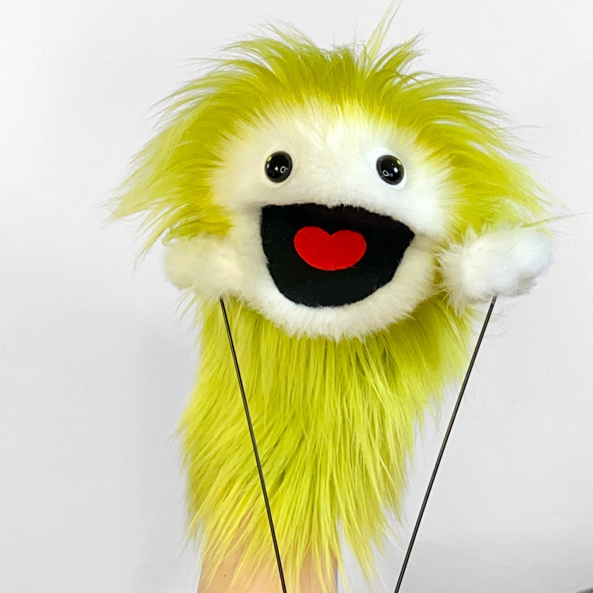 Muppet Rods LIME FURGAL - Hand Puppet Synthetic Faux Fur Muppet Monster Arm Rods - Etsy