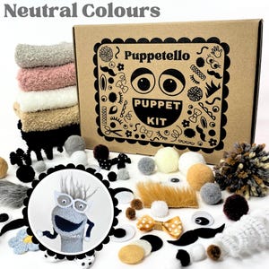DIY Sock Puppet Making Kit: Neutral Colorway, No Sew