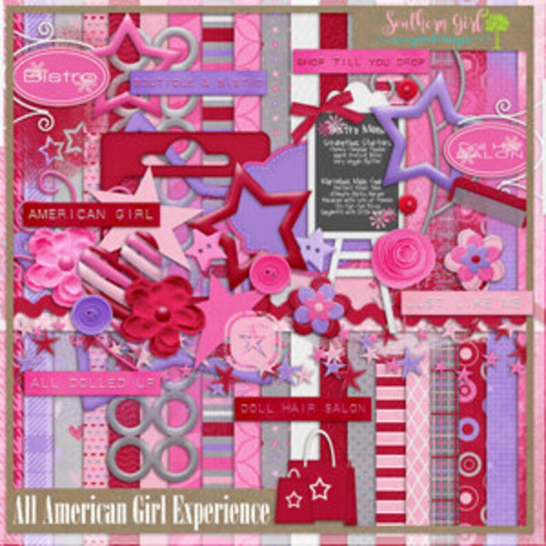 All American Girl Experience Digital Scrapbook Kit Etsy
