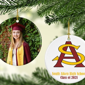 High School Personalized Porcelain Photo Ornament Sports/Activity (Two Sided)