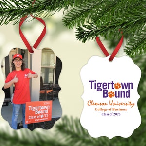College University Personalized Aluminum Photo Ornament (Two Sided)