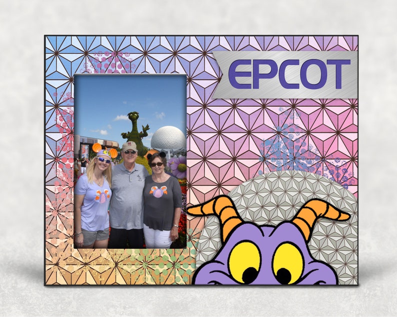 Disney Vacation Picture Frame Figment Epcot Keepsake 4x6 Photo Image 0