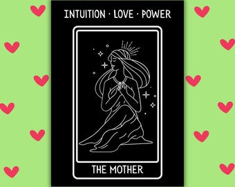 Die Mutter Tarotkarte Muttertagskarte – Intuition, Liebe, Macht | Mystische / Witchy Muttertagskarte