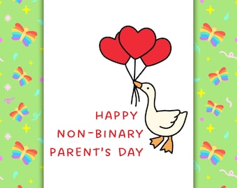 Happy Non-Binary Parent’s Day Card | Goose & Balloons | NB Pride UK