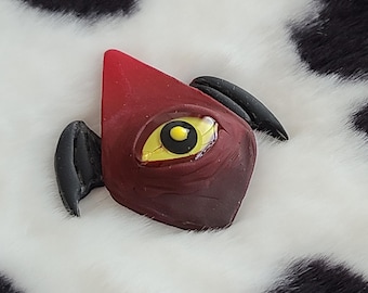 Winged Diamond Eye | Handmade Polymer Clay Pin