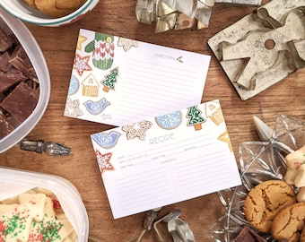 CHRISTMAS / Holiday Recipe Cards - Double-sided set of 10 - Perfect Hostess Gift or Gift for the baker - Alicia's Infinity