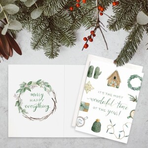 Enkele kerstkaart - Vintage vakantieartikelen plat gelegd - Het is de mooiste tijd van het jaar - Kunst van Alicia's Infinity