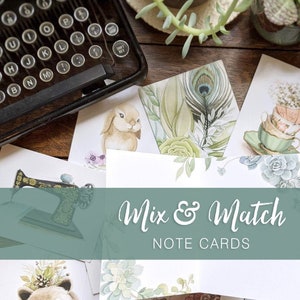 Jeu de cartes de correspondance vierges « toutes les occasions » - Mélangez et assortissez : vous choisissez les motifs - Recto-verso - Oeuvres d'art aquarelles par Alicia's Infinity