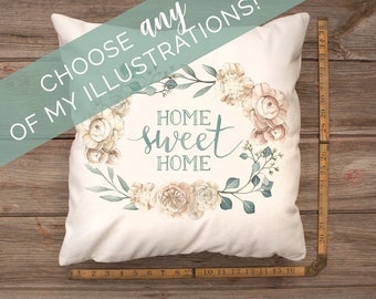 Choose ANY of my art on a Pillow Cover- MADE to ORDER 3+ weeks turnaround - Super soft, cozy velveteen, with zipper - Alicia's Infinity!