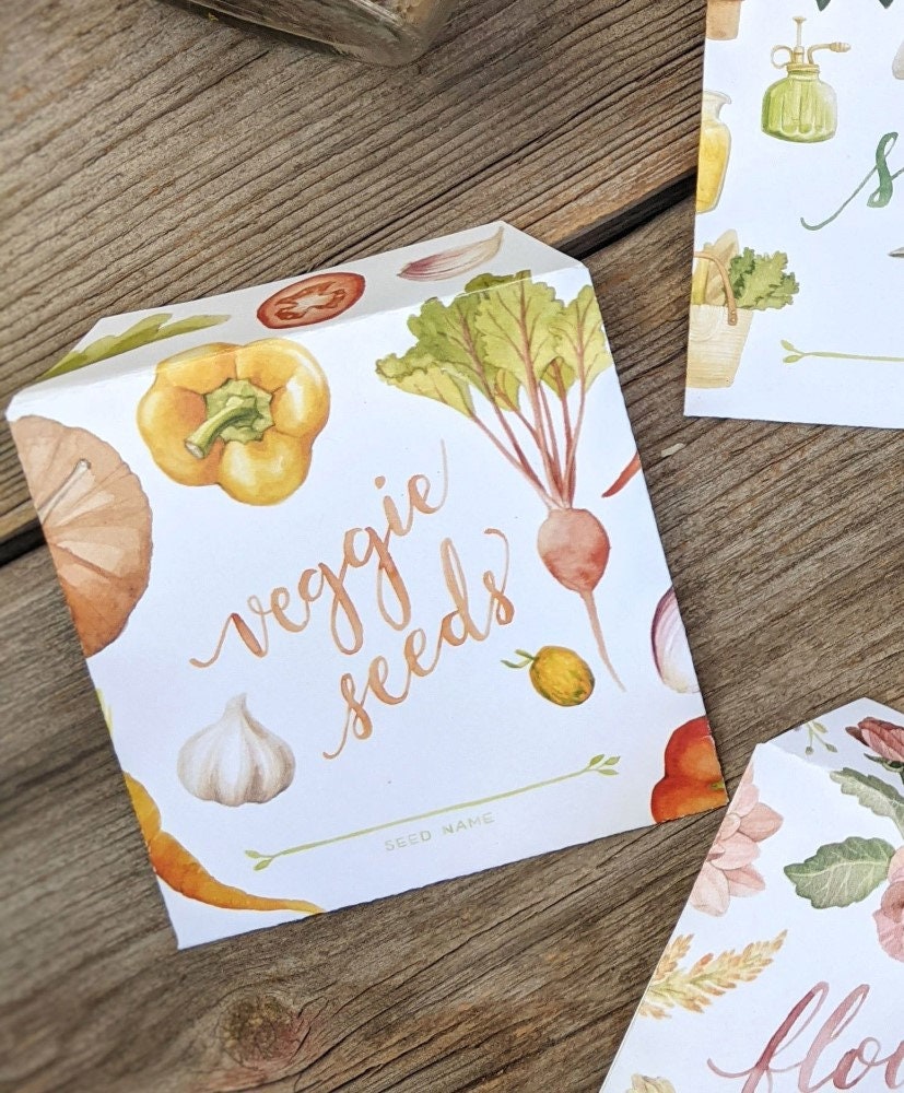 Veggie Seed Saving Envelope Instant Digital Download - Printable ...