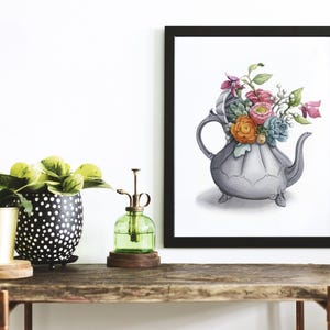 Illustration av antik tenntekanna (konsttryck) - "Tenntekanna" av Alicia's Infinity