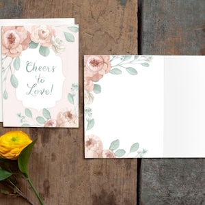 Carte Cheers to Love - carte de mariage, d'anniversaire, de la Saint-Valentin ou de lettre d'amour - oeuvre d'Alicia's Infinity