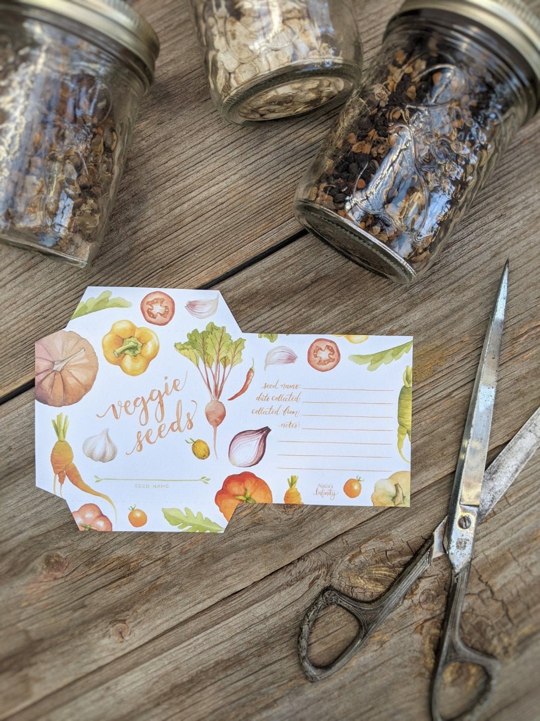 Veggie Seed Saving Envelope Instant Digital Download - Printable ...