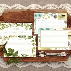 Cartes de recettes « SUCRÉ ET SALÉE » illustrées à l'aquarelle - Lot de 20 recto-verso - Cadeau de pendaison de crémaillère ou de douche nuptiale - L'infini d'Alicia