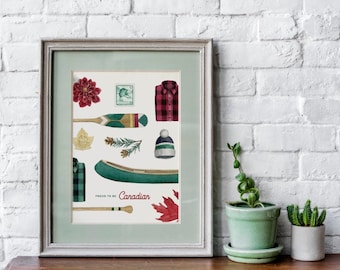 Proud to be Canadian Watercolour Print - Art by Alicia's Infinity - Father's Day Gift