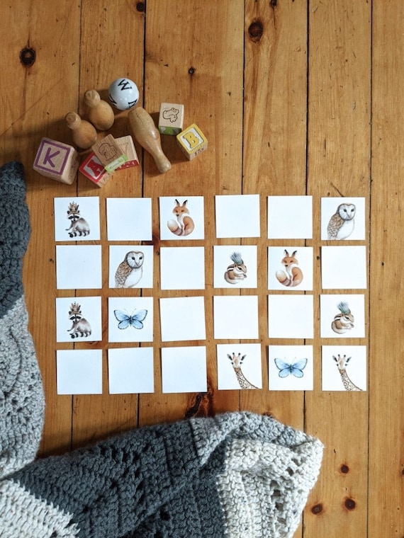 Printable Animal Memory Matching Game - Instant Digital Download