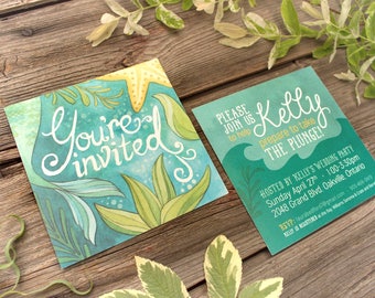 Mermaid Themed "Under the Sea" Bridal Shower Invitations - SAMPLE - Mermaid Bridal Shower - Artwork by Alicia's Infinity