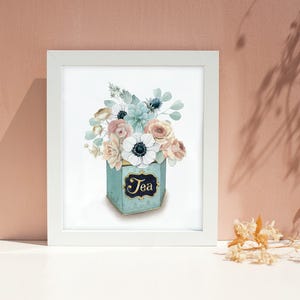 Idée cadeau pour maman - peinture en boîte de thé vintage - oeuvre d'art de thé - « boîte à thé » par Alicia's infinity