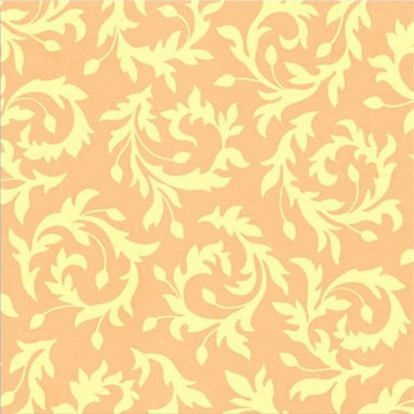 Heather Bailey Original  "Bijoux" Collection - 1/2 Yard Increments -  "Swirly Buds" -  Peach OOP