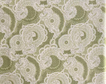 Moda - 'Posh' Collection by Chez Moi - 1/2 Yard - #15883 Paisley Floral Tonal Green OOP