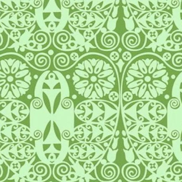 Amy Butler Origina (Retired)l Soul Blossom Collection 1/2 Yard 'Temple Doors' in Mint Out of Print