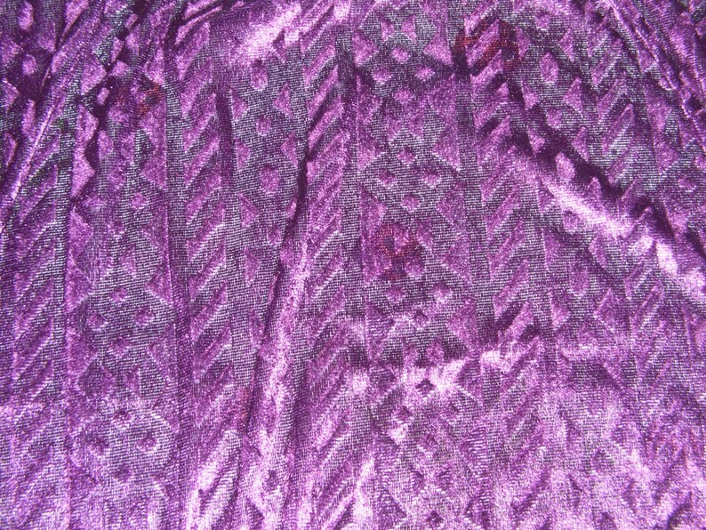 Fabric piece velours strech purple burgundy see through