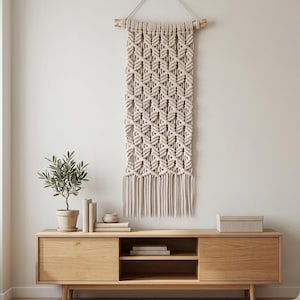 Wall decoration for the living room above the sofa, macrame boho unique wall crafts, modern string decoration