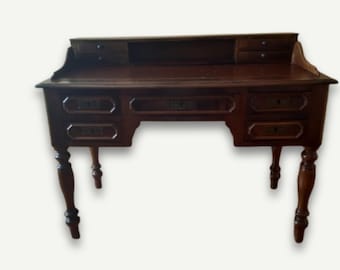 Antique Walnut Writing Desk, Late 19th Century Victorian Style – Restored Office Furniture