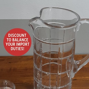 Elegant Crystal Relief Pitcher - 1990s Home Decor
