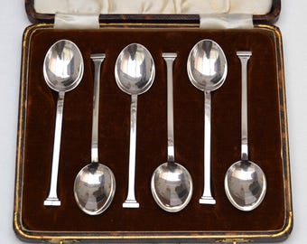 ティースプーンセット 6本入り 銀メッキ 1900年製 4本入り (D2DE