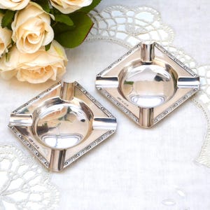 A Pair Of Vintage 1960&#39;s Sterling Silver Ashtrays
