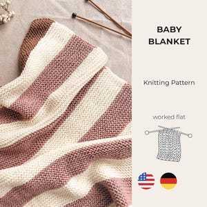 Babyfilt – Luma | Stickmönster med ränder i PDF-format, nybörjare, enkel filt, direktnedladdning