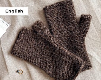 Knitted Fingerless Gloves Pattern in English | Easy Wrist Warmers | Beginner Friendly | Minimalist Handwarmers PDF | The Spanish Knitter