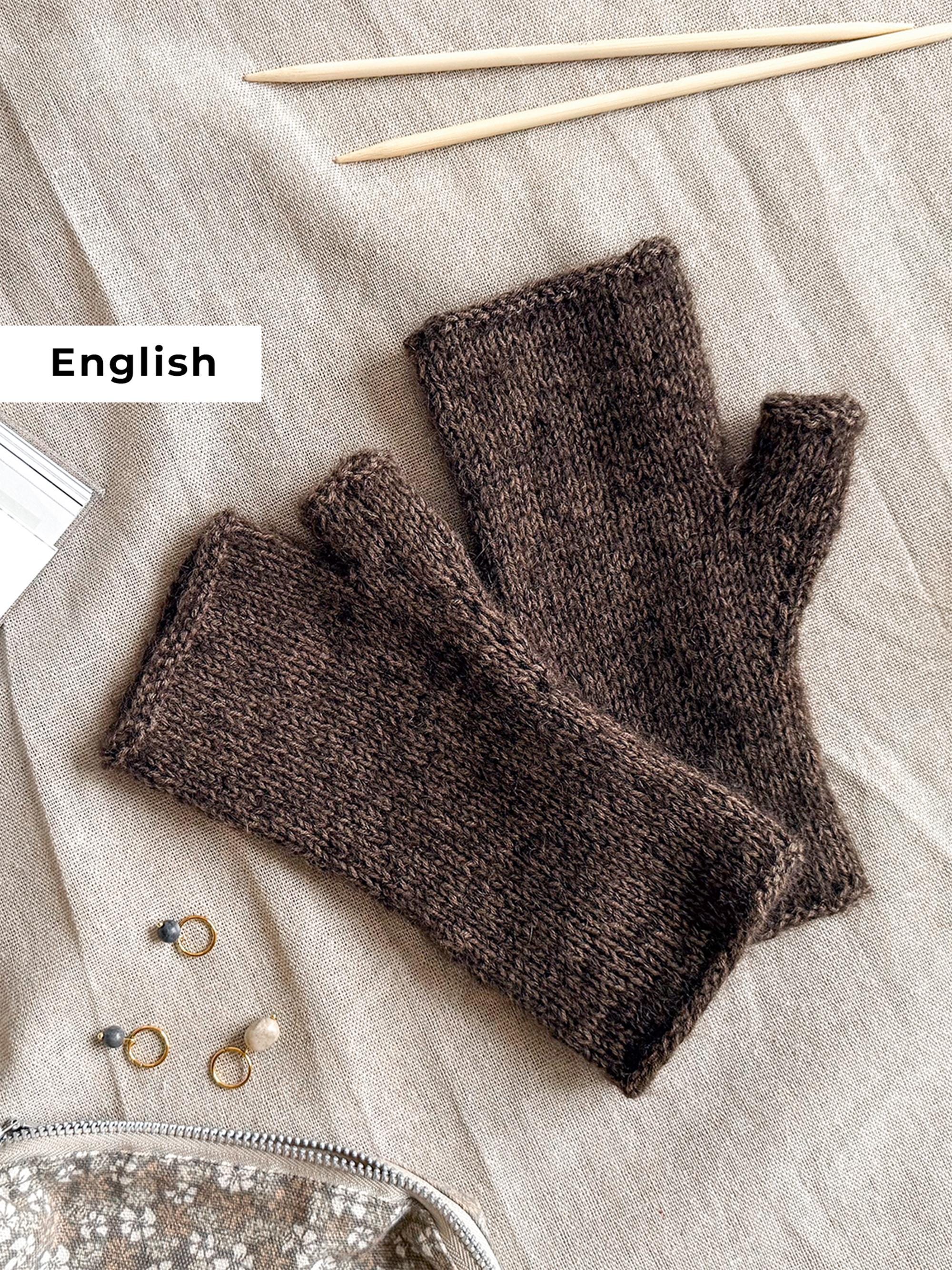 Gants sans doigts tricotés en laine - Gants chauffe-bras en laine - Mitaines gants d'hiver - Gants longs sans doigts femmes - Mitaines pour femmes sans doigts - France