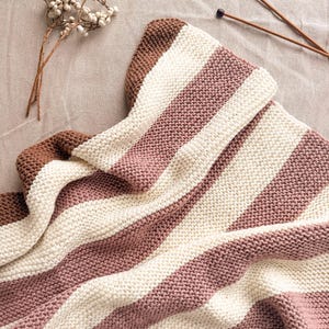 Baby Blanket Knitting Pattern | Easy Garter Stitch Blanket | Beginner Knit | Modern Baby Blanket | PDF Pattern | Luma Blanket