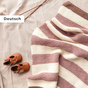 Alma Babydecke Strickanleitung PDF | Gestreifte Babydecke stricken | Anfängerfreundlich | Baby Geschenk | German | The spanish knitter