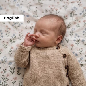 Baby Cardigan Knitting Pattern, Top Down Raglan, English,  PDF Download, Sizes 0–18 Months, Fingering Weight, Oliver Cardigan, Summer Knit