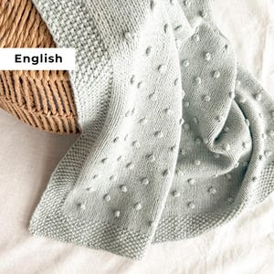 Baby Blanket Knitting Pattern with Bobbles English | PDF Download | Easy Knitting Pattern | Beginner Friendly | Bobble Blanket Pattern