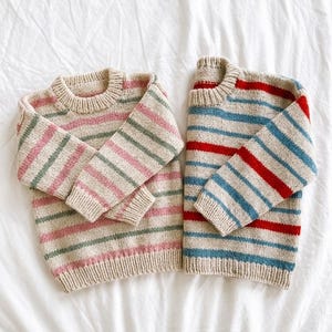 Padrão de Tricô para Suéter Infantil com Listras Nórdicas em PDF – Raglan de Cima para Baixo, Tamanhos 1 a 14 Anos, Download Instantâneo | Padrão de Tricô para Iniciantes imagem 10