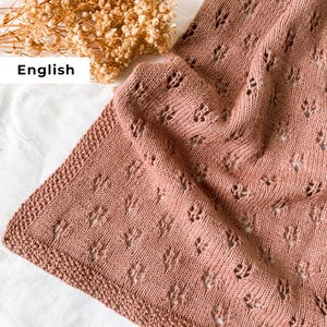 Baby Blanket Knitting Pattern PDF English | Leaf Lace Baby Blanket | Easy Knit Pattern | Newborn Gift | Digital Download