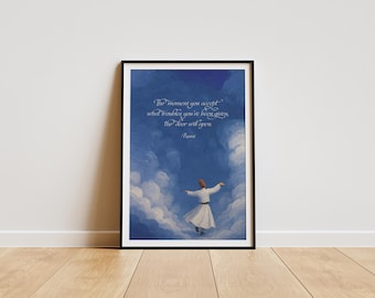 Rumi Quote Sky Poster – Sufi Islamic Wall Art – Inspired Spiritual Print – Rumi Artwork