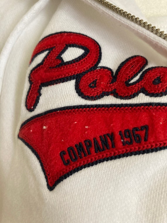 Y2k Vintage Ralph Lauren POLO JEANS 67 White Red VARSITY
