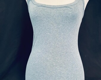 Y2k vintage BANANA REPUBLIC a heather faded denim blue color knit Tank top sz.M