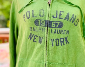 Y2k Vintage Ralph Lauren POLO JEANS 67 White Red VARSITY Hoodie Sz