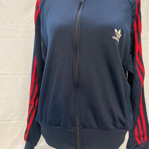 vintage y2k  unisex ADDIDAS TREFOIL navy and red Track Athletic Jacket sz. xl