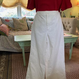GAP NAUTICAL  boaters new White Wide Leg  twill denim cotton pants sz. 12R