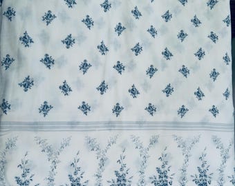 3pc set vintage Cottage  country farmhouse style Laura Ashley blue floral FLAT Sheet and 2 standard light  blue Tahari  pillowcases SALE!