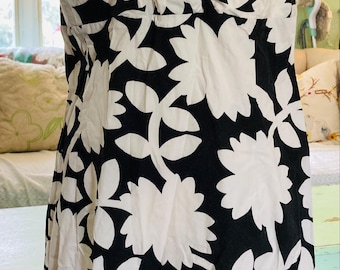 vintage y2k black & ivory sleeveless BODYCON COTTON Dress sz.12 Sale!