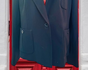 vintage 80's Navy Blue LIZ CLAIBORNE lined Blazer with multiple pockets and lightweight sz. 16